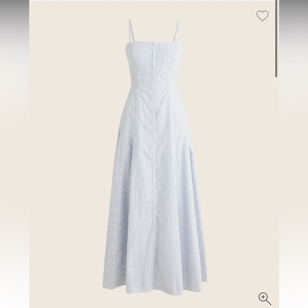 J.Crew Button-Down Cotton Poplin Dress in Stripe 6 Tall